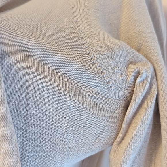 August Silk blend cardigan button down lace trim beige cream Med/large - Picture 14 of 15